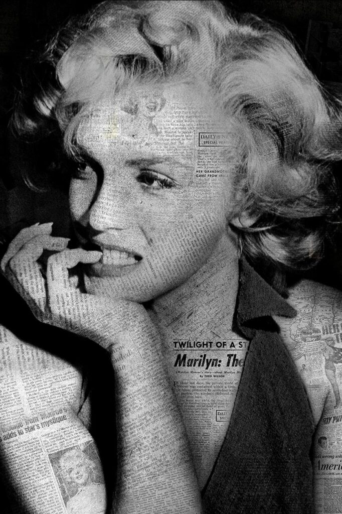 Zwart wit portret van Marilyn Monroe