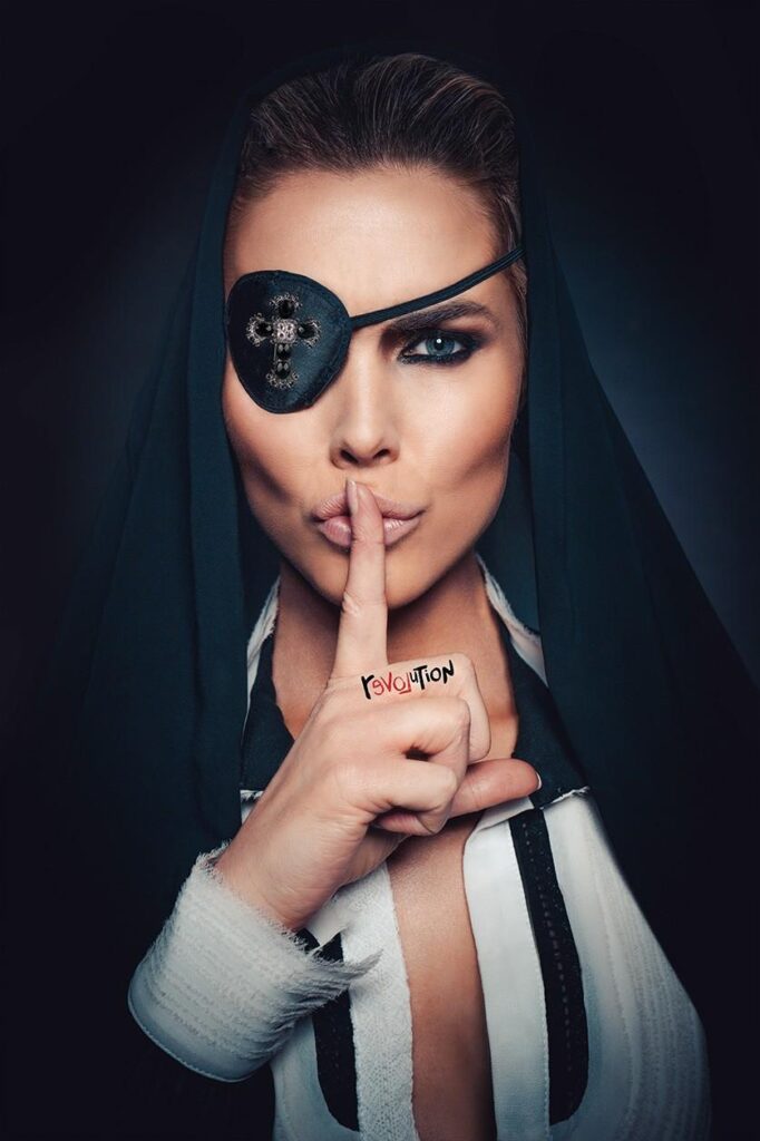 Muurkunst van mooie vrouw