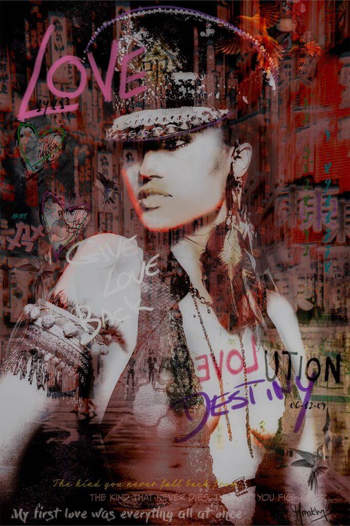 Wanddecoratie van mooie vrouw