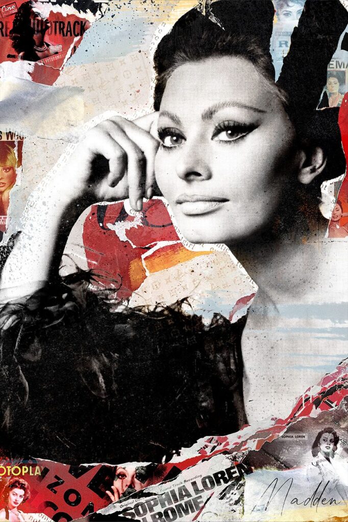 Kunstfoto van Sophia Loren als pop-art