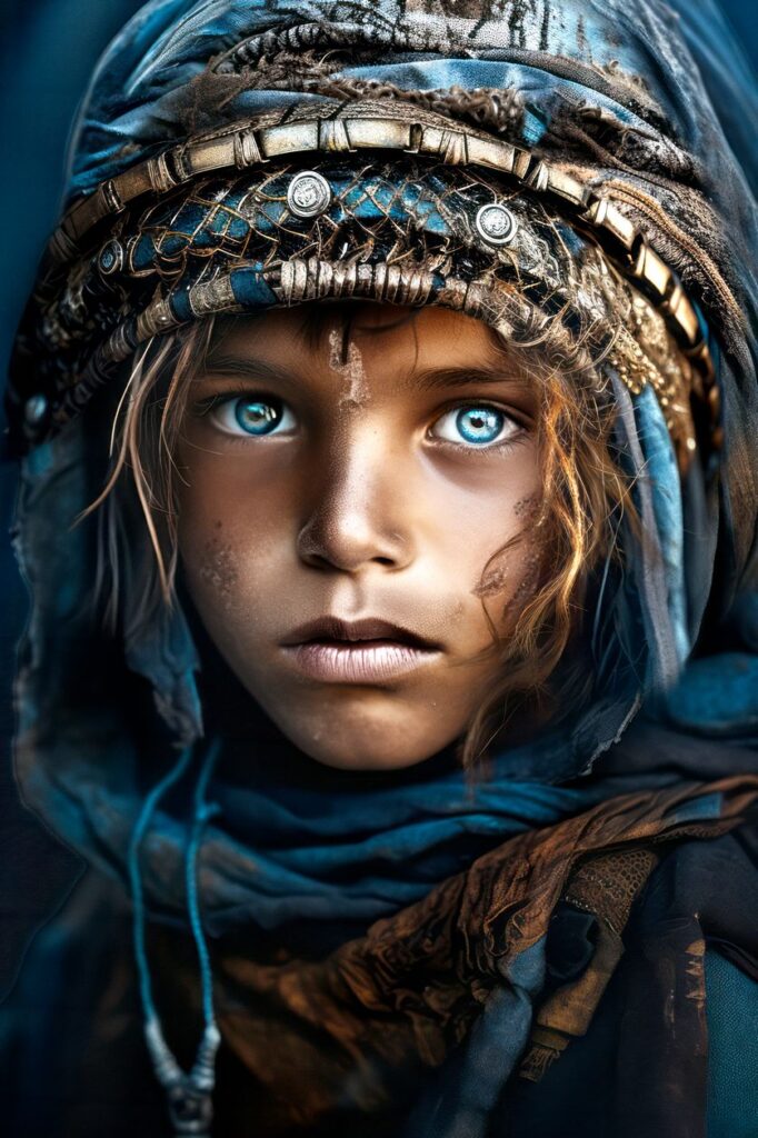 Portret fotokunst van een Perzische jongen