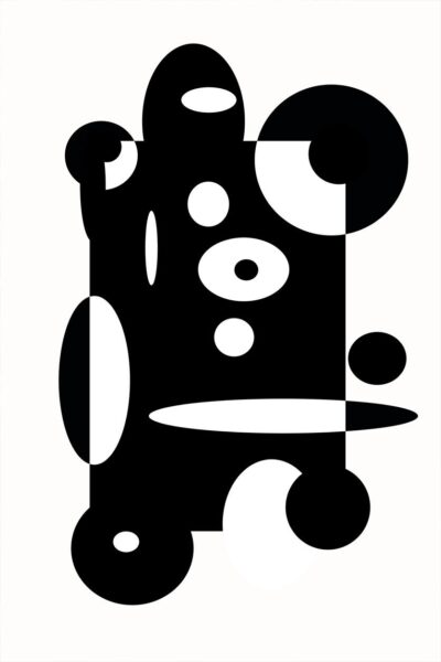 Mystiek abstract zwart wit schilderij