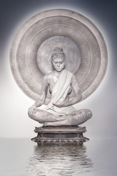 Wanddecoratie van Buddha beeld