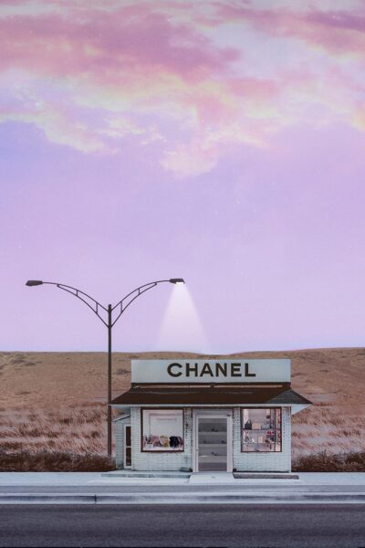 Mode muurkunst van luxe parfum merk