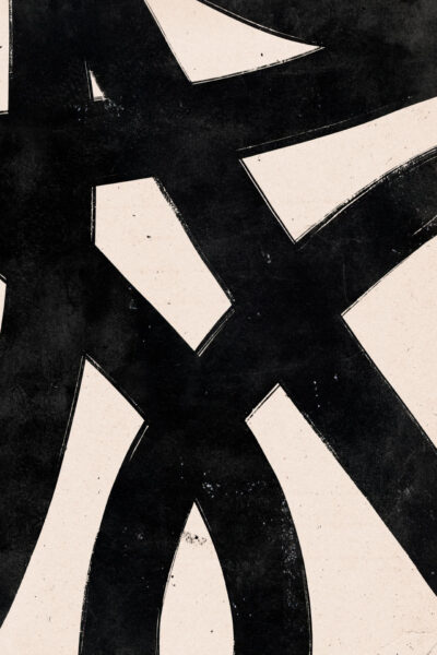 Abstracte zwart wit muurkunst