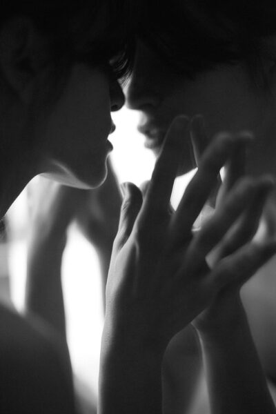 Zwart wit wall art van vrouwenportret