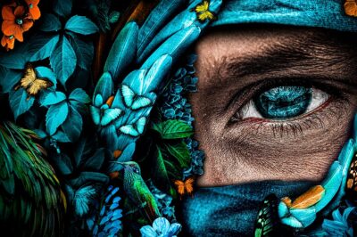 Wall art van mysterieus portret