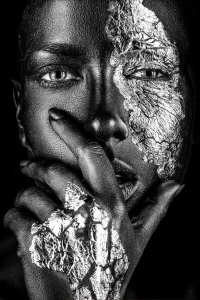 Wall art portret foto Noir Silver