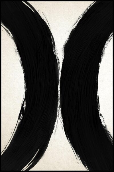 Abstracte zwart wit wall art