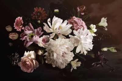Luxe schilderij met bloemen