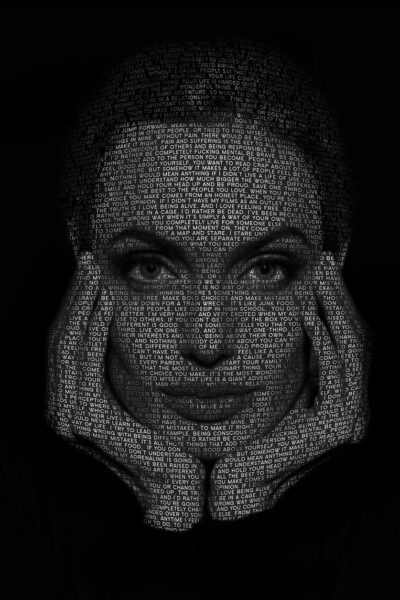 Black and white wall art van Angelina Jolie