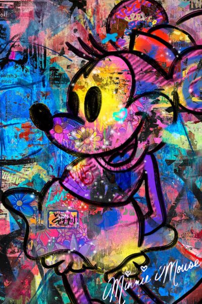 Pop art schilderij van Minnie Mouse