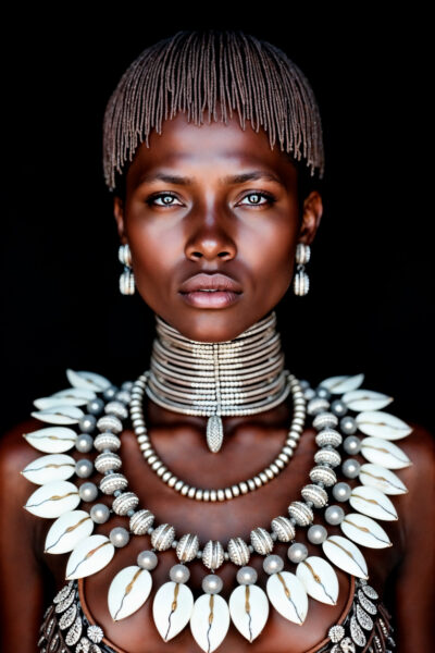 Wall art van mooie African tribal woman