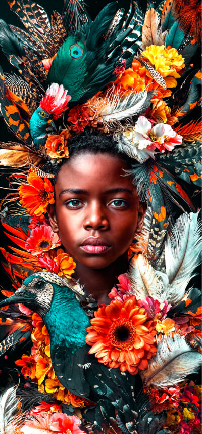 Kleurrijk portret van tropische jongen