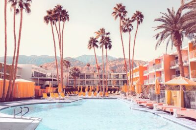 Muurkunst van retro zwembad