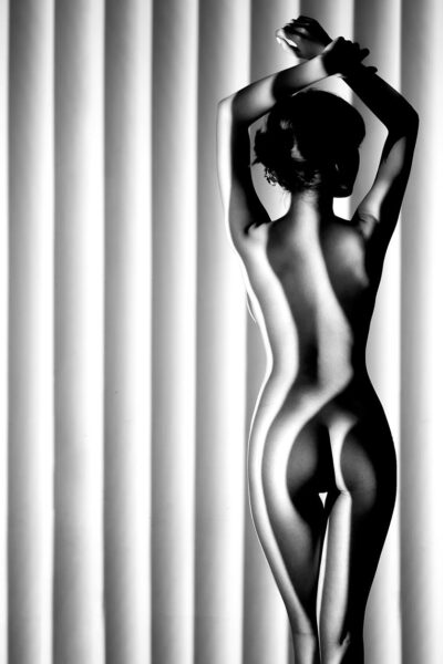 Stijlvol zwart wit naakt schilderij