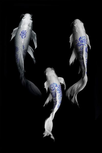 Artistiek schilderij van vissen