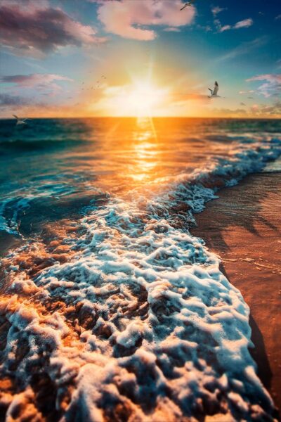 Zonsondergang seascape wall art